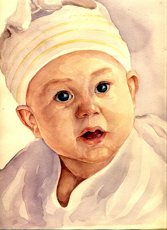 Portrait Painting - A Baby by Nonna Mynatt