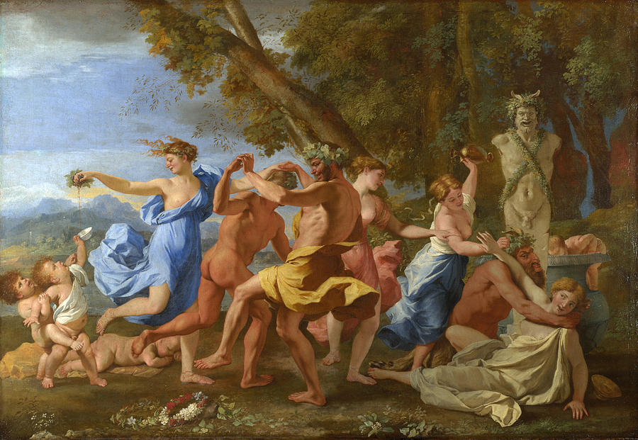 Nicolas Poussin Painting - A Bacchanalian Revel before a Term by Nicolas Poussin