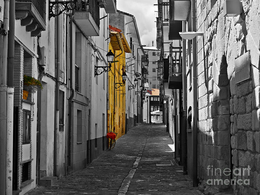 A back street in Getaria Photograph by Louise Heusinkveld