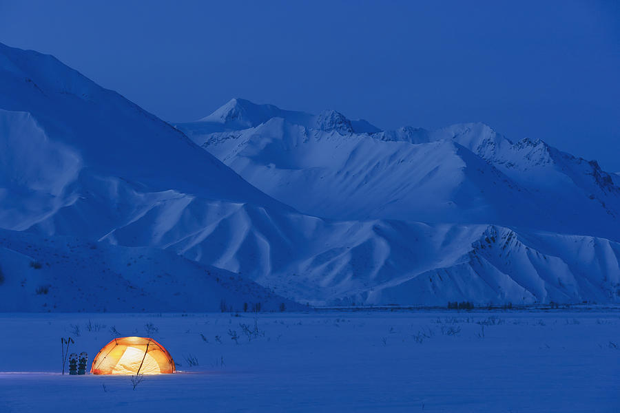 A Backpacking Tent Lit Up At Twilight Photograph by Kevin Smith