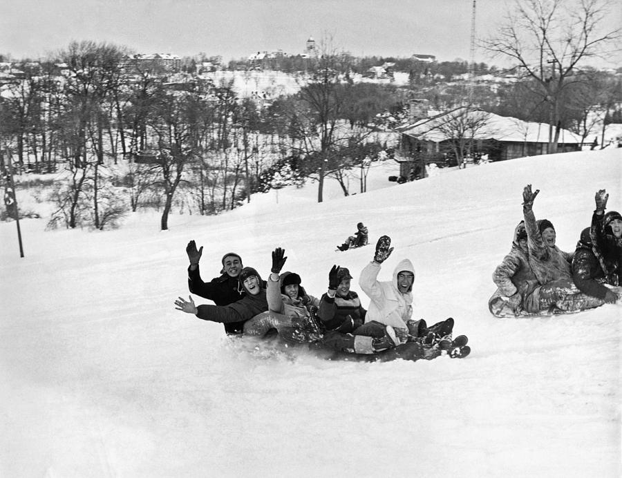 A Backwards Toboggan Ride Photograph by Underwood Archives