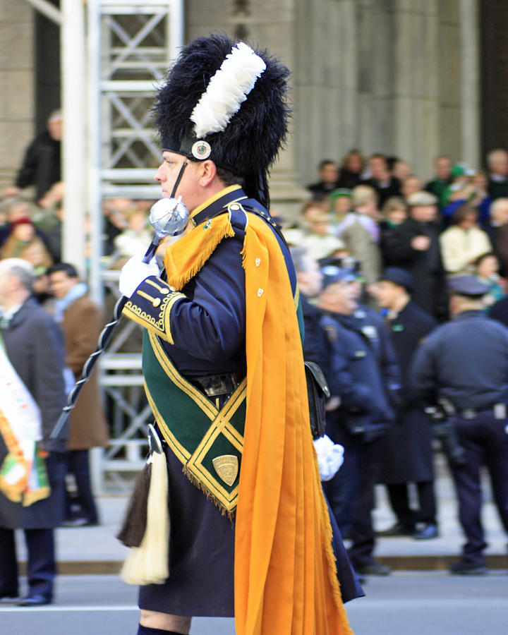 A Bagpiper Band Leader In The 2009 New York St. Patrick Day Parade Photograph
