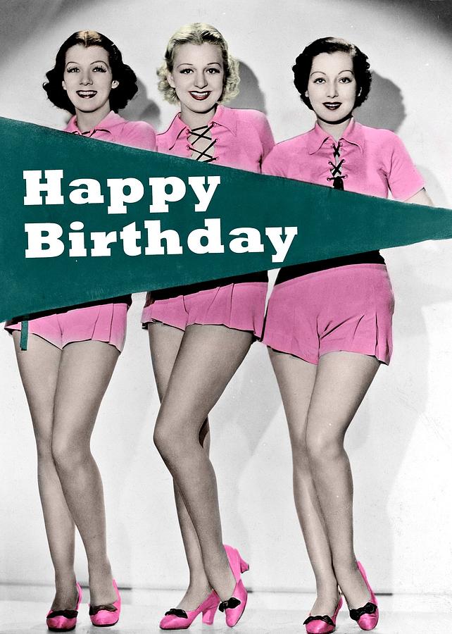 Vintage Photograph - A Banner Birthday Greeting Card by Communique Cards