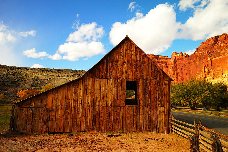 Barn Photograph - A Barn At The Gifford Homestead Capital Reef National Part Utah  by Jeff Swan