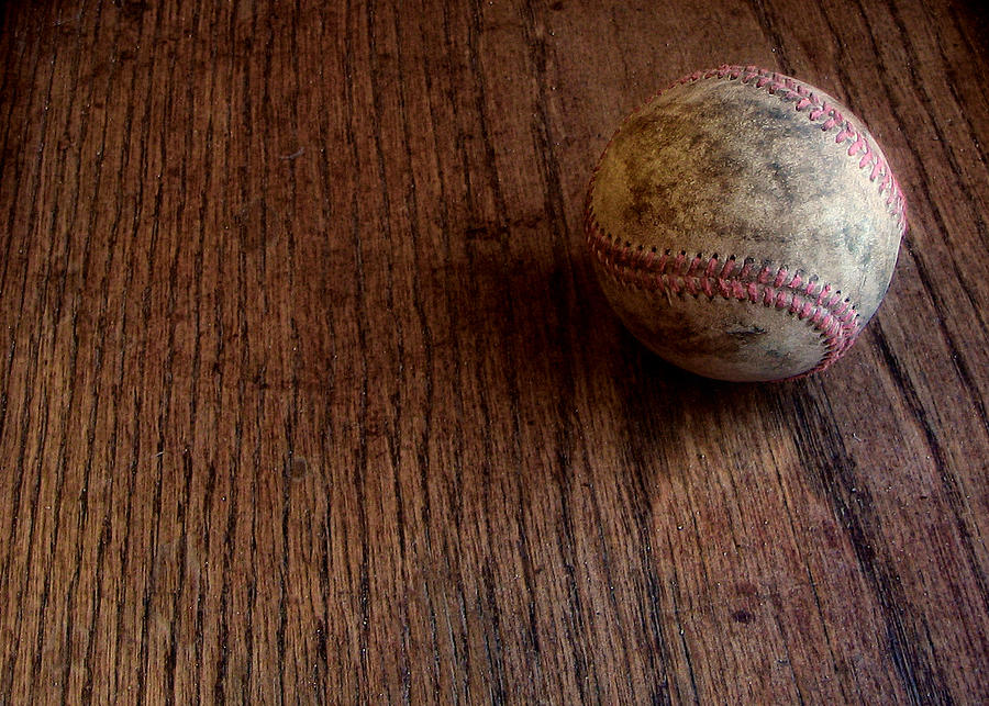 A Baseball Well-Loved Photograph by Tom Gort
