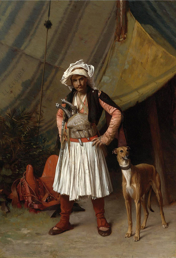 A Bashi Bazouk and his Dog Painting by Jean-Leon Gerome