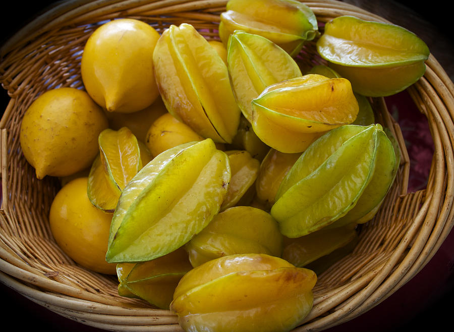 A Basket of Star Fruit Photograph by Venetia Featherstone-Witty