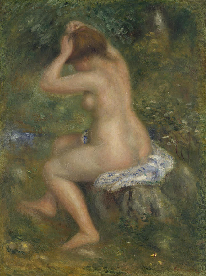 A Bather Painting by Pierre-Auguste Renoir
