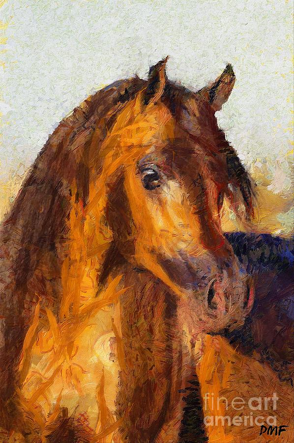 A Bay Arabian Stallion Painting by Dragica  Micki Fortuna