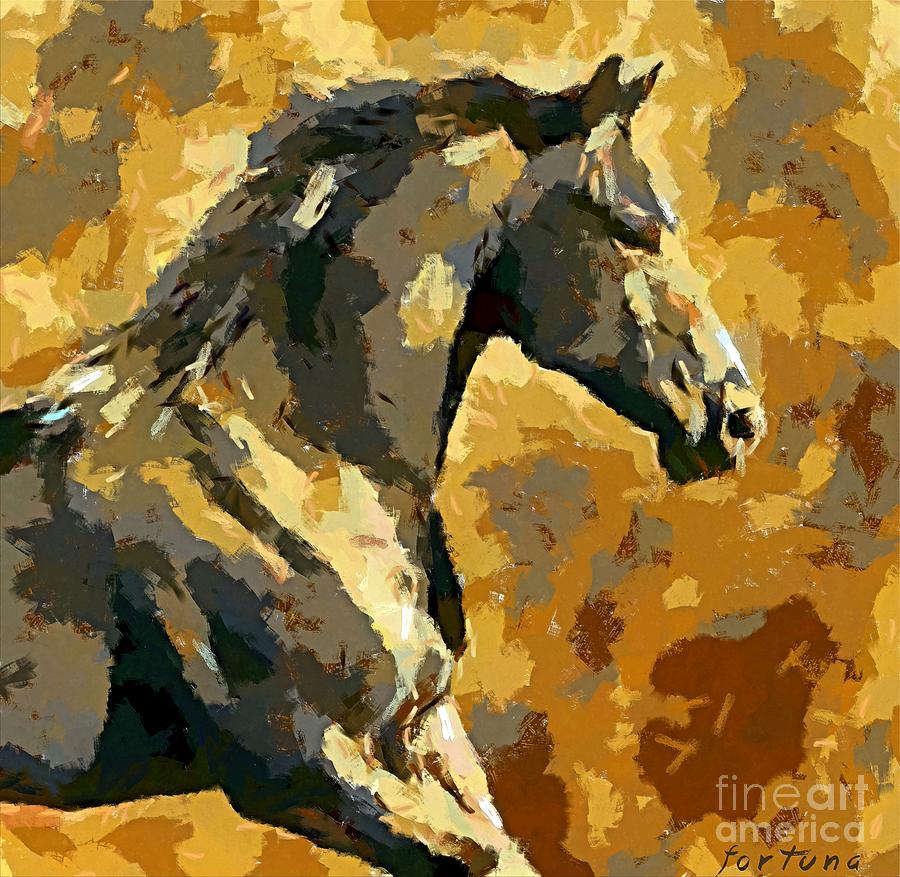 A bay Lipizzaner Stallion Painting by Dragica  Micki Fortuna
