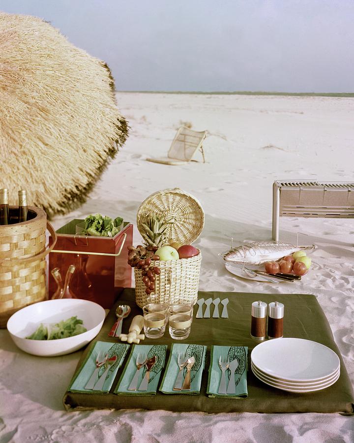 A Beach Picnic Photograph by Wiliam Grigsby