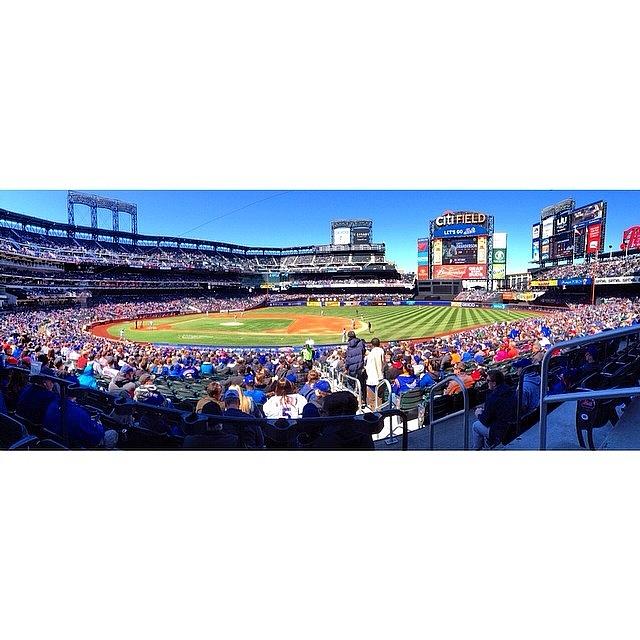 Reds Photograph - A Beautiful Day At Citi Field And A by Kyle Weller