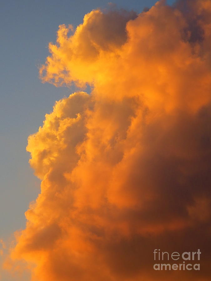 A Beautiful Golden Cloud at Sunset. Photograph by Robert Birkenes