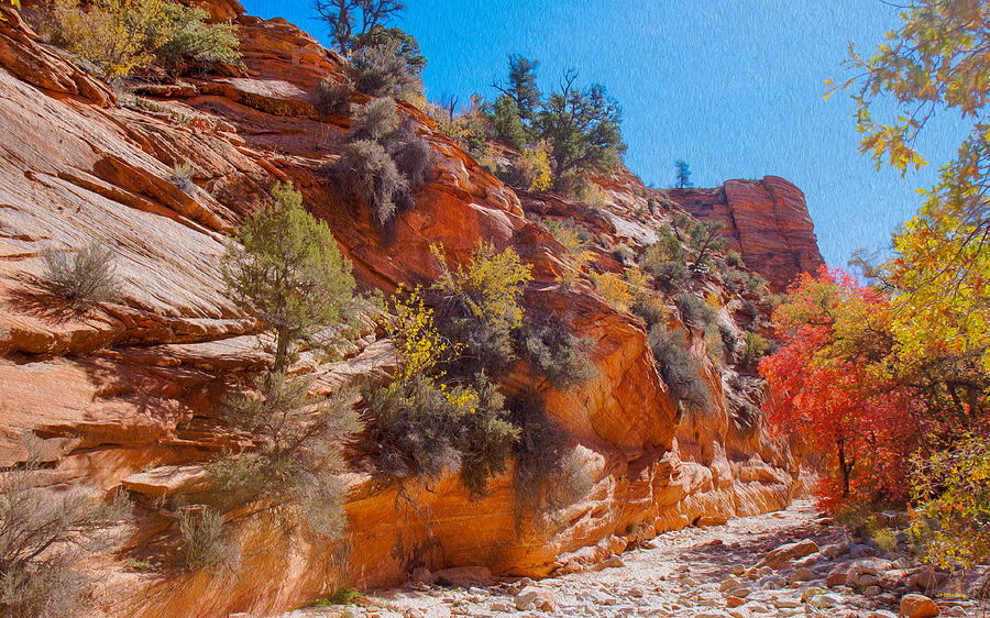 A Beautiful Gorge At Zion National Park Photograph