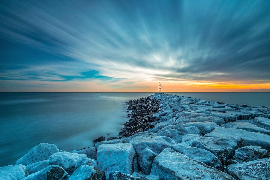 Lighthouse Photograph - A beautiful sunrise at the Old Scituate Lighthouse by Bryan Xavier