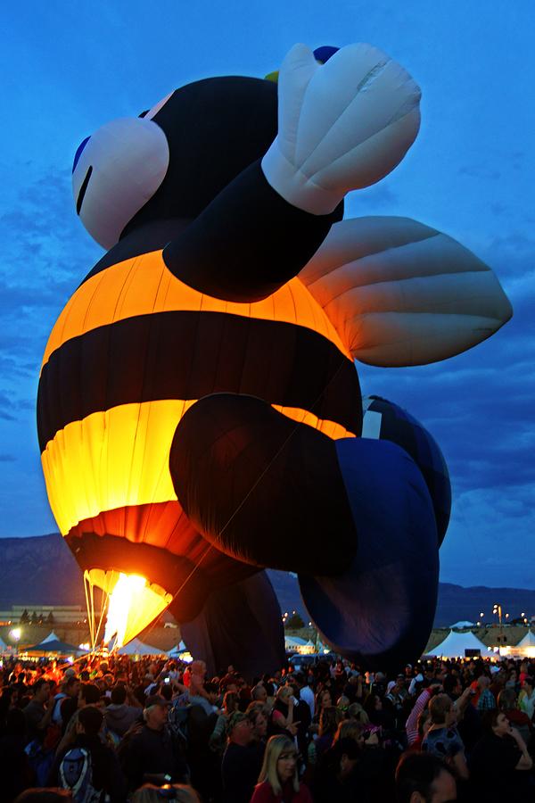 A Bee Takes Flight at Balloon Fiesta Photograph by Daniel Woodrum