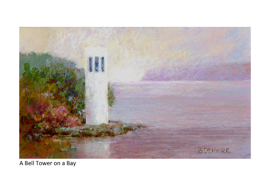 A Bell Tower on a Bay Pastel by Betsy Derrick