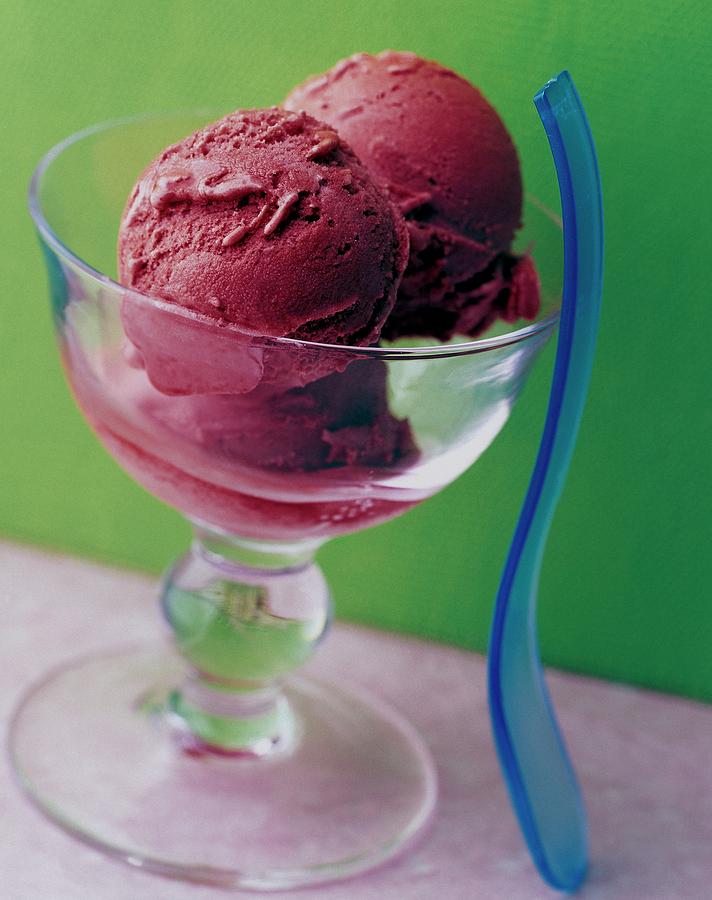 A Berry Sorbet In A Glass Cup Photograph by Romulo Yanes