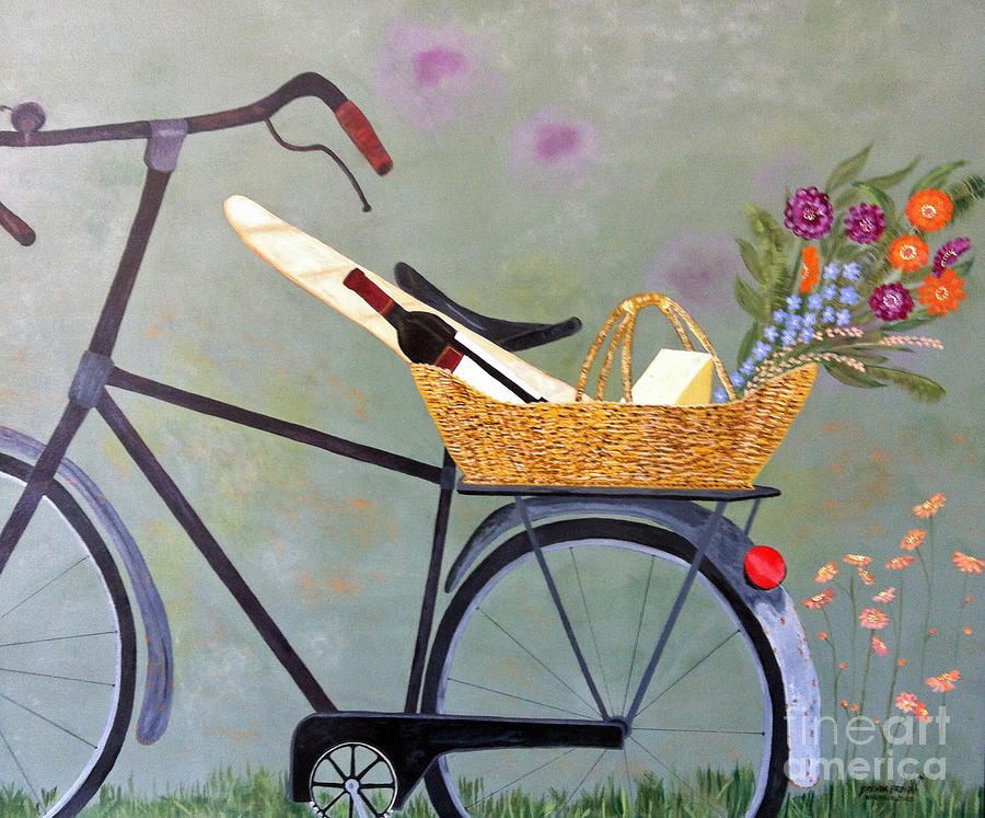 A Bicycle Break Painting by Brenda Brown