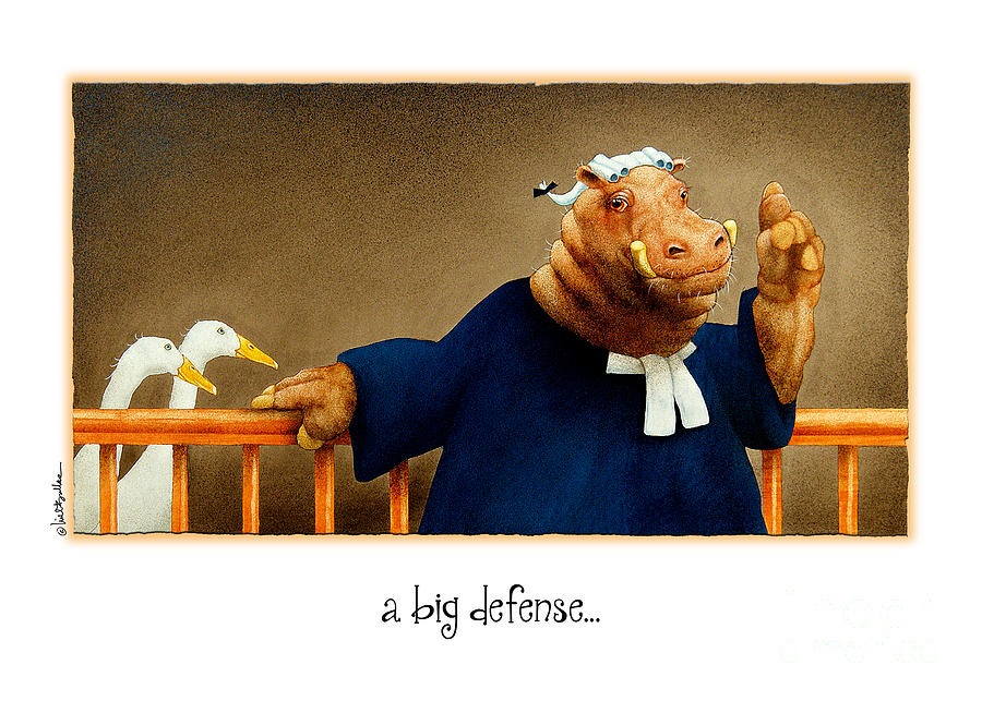 Hippopotamus Painting - A Big Defense... by Will Bullas