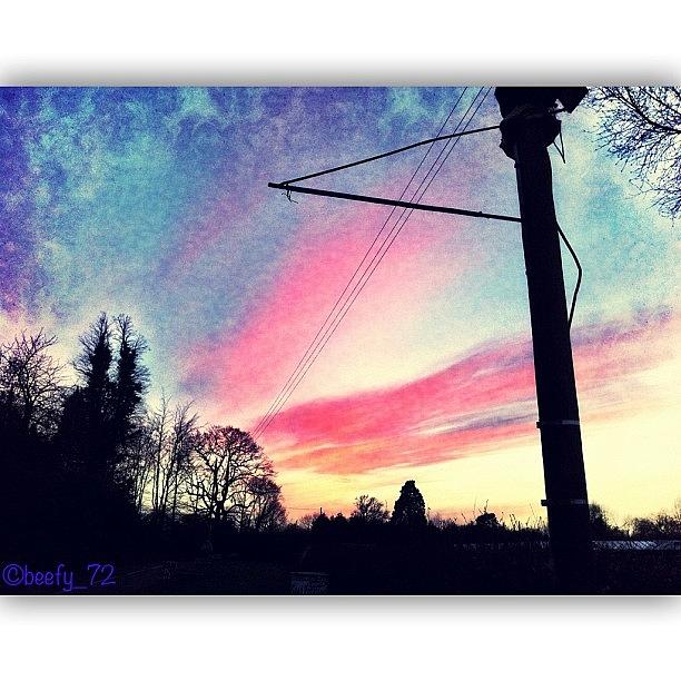 A Big Of Pink Sky And Power Cables. I Photograph by Paul Burger