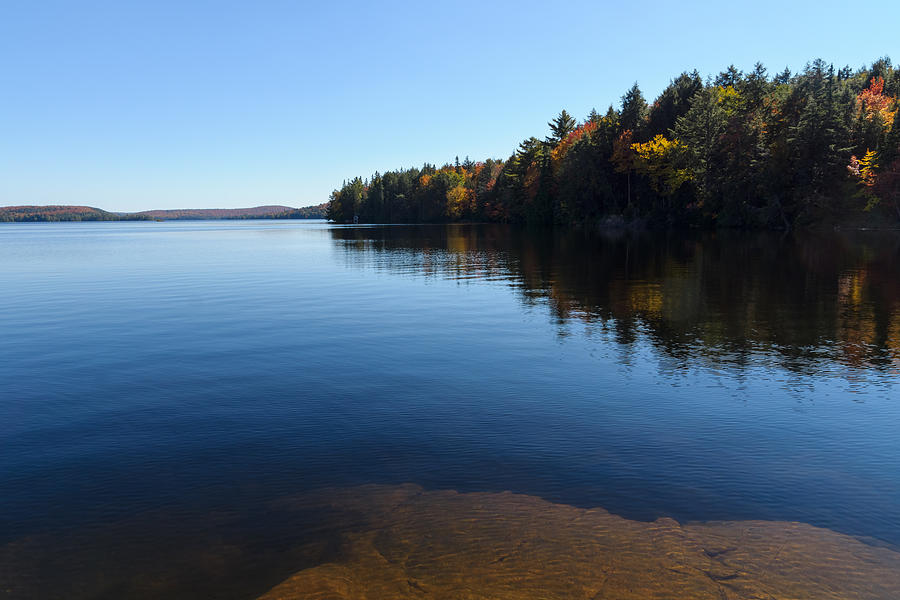 A Blue Autumn Afternoon - Algonquin Lake Tranquility Photograph by ...