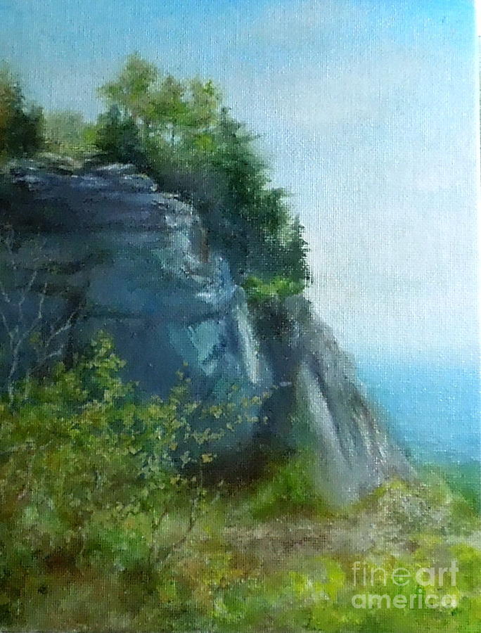 Nature Painting - A Blue Cliff by Elizabeth Crabtree