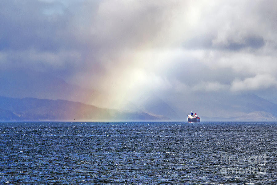 A Boat And The Rainbow Photograph