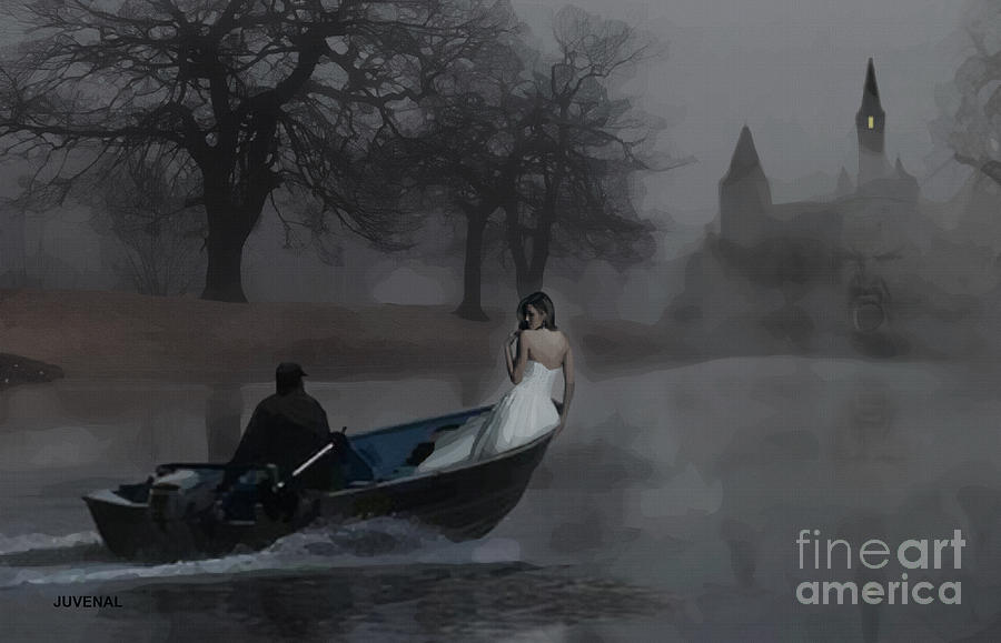 Mug Digital Art - A Boat in the Fog by Joseph Juvenal