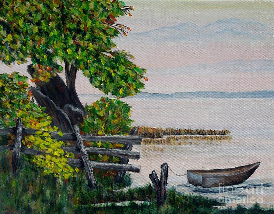 A boat waiting 2 Painting by Marilyn McNish