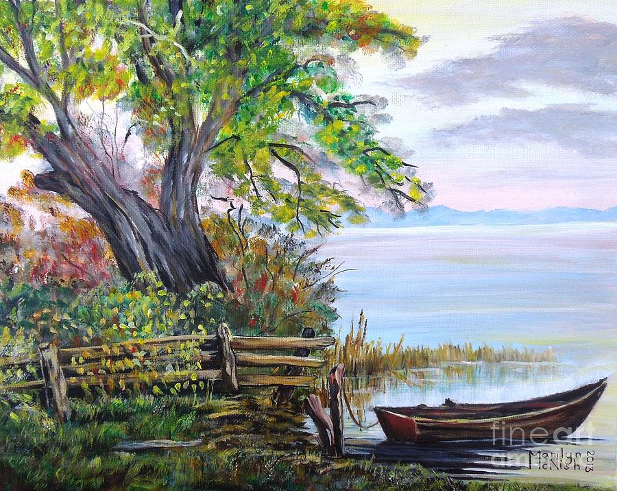 A Boat Waiting 4 Painting by Marilyn McNish