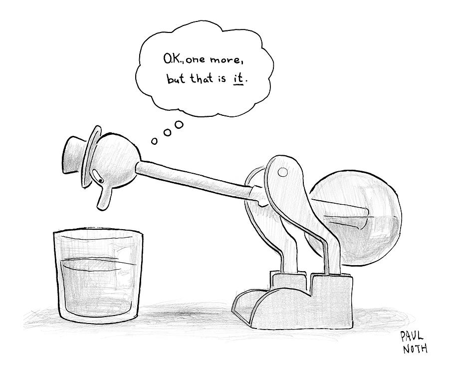 A Bobbing Duck Toy Is Dipping Its Beak Drawing by Paul Noth