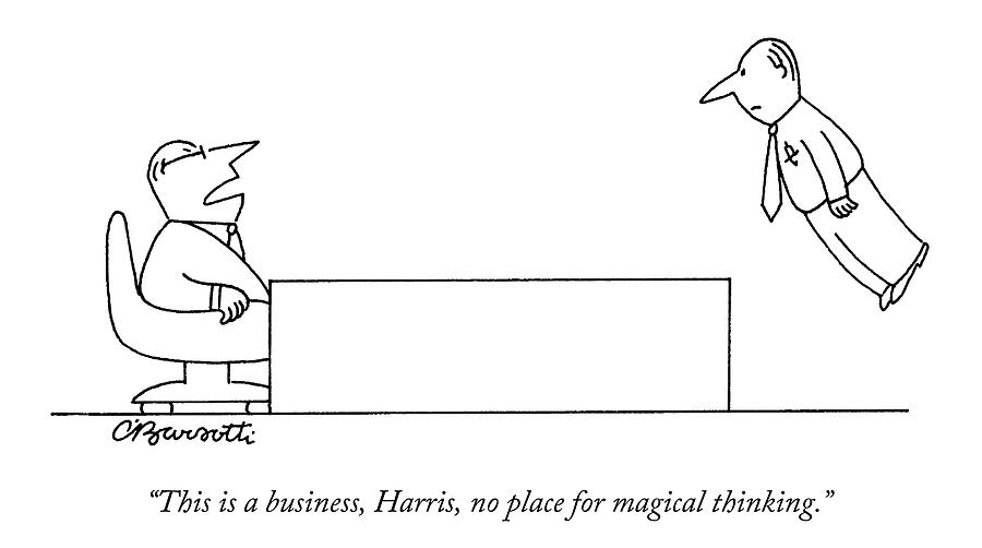 A Boss Behind A Desk Berates His Inferior Drawing by Charles Barsotti