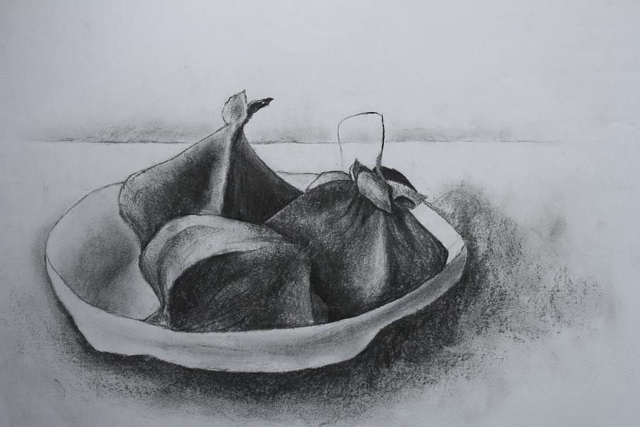 Fruit Drawing - A bowl of fruit by Megha Lamba