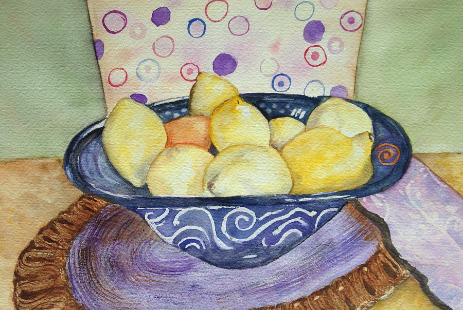 Still Life Painting - A Bowl of Lemons by Carol Warner