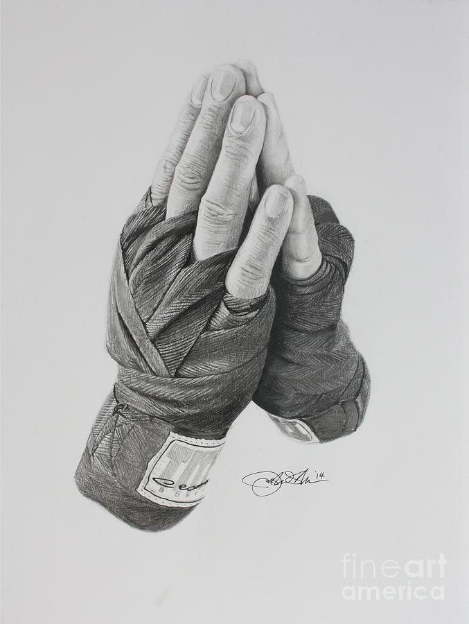 A Boxers Prayer Drawing by Joshua Navarra