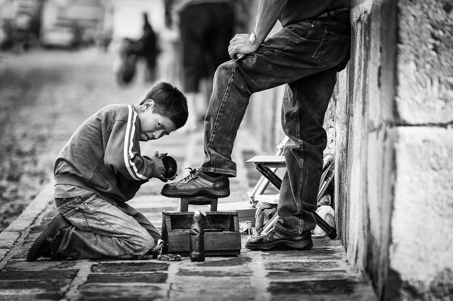 Street Photograph - A boy by Eric Lee