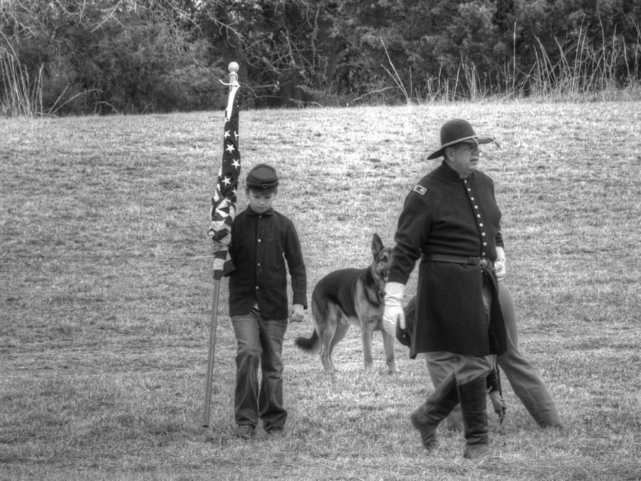 A Boy His Dog And The Flag Civil War Photograph by John Straton - Pixels