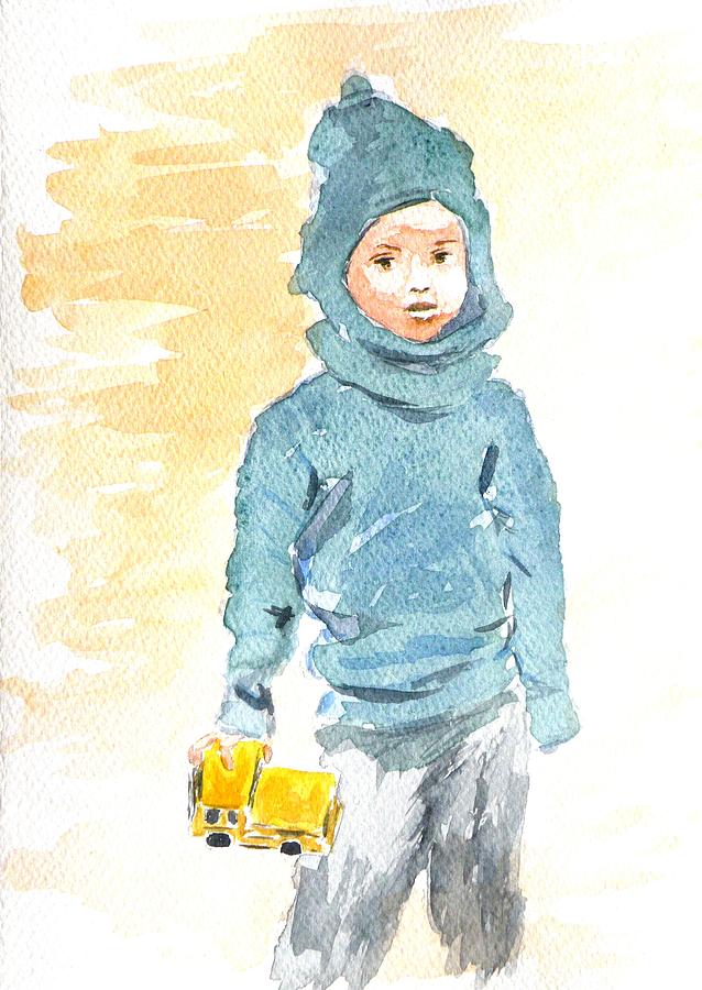 A boy Painting by Uma Krishnamoorthy