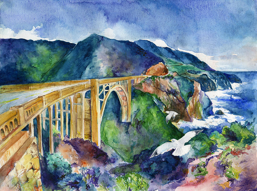 Bird Painting - A Breezy Day at Bixby Bridge by Daniel Chen 9th grade by California Coastal Commission