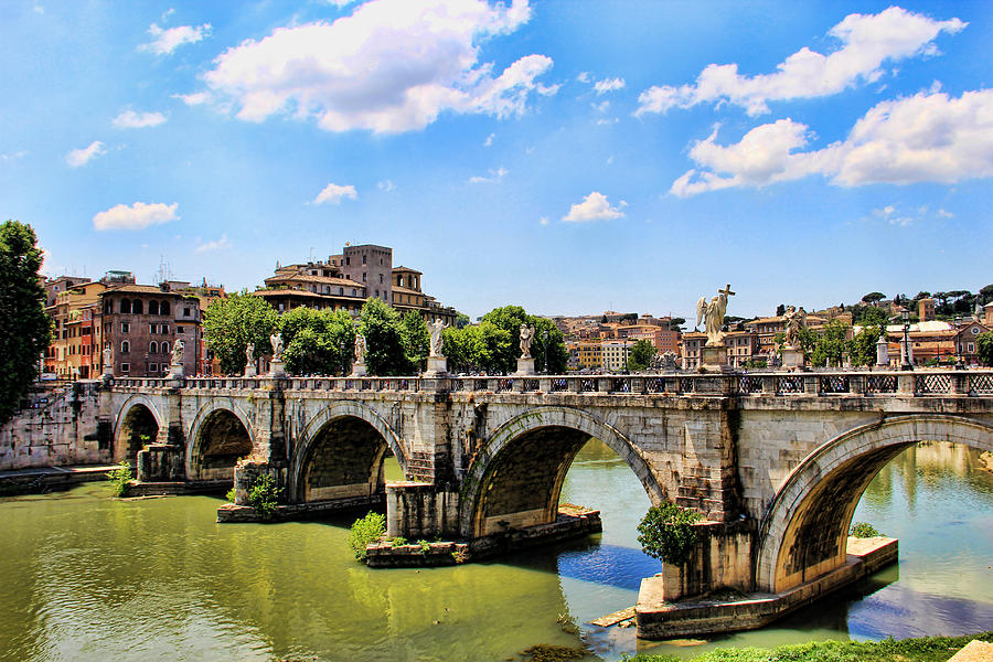 Landscape Photograph - A Bridge in Rome by Oscar Alvarez Jr