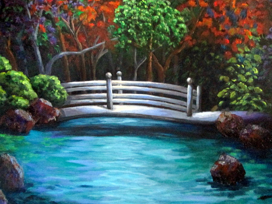 A Bridge in the Forest Painting by Rosie Sherman