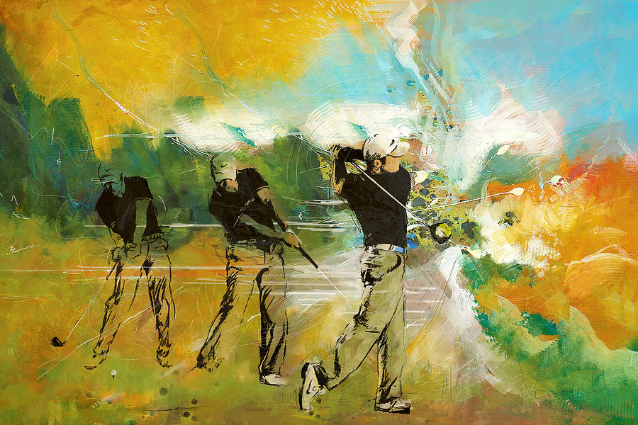 Tiger Woods Painting - A Brilliant Shot by Catf