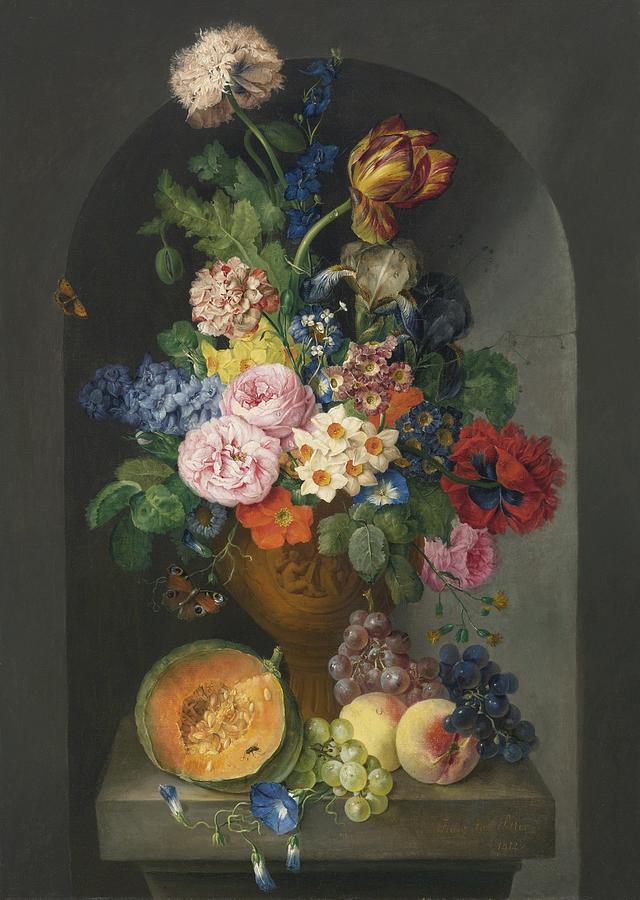 A Bronze Urn Of Flowers Painting by Celestial Images