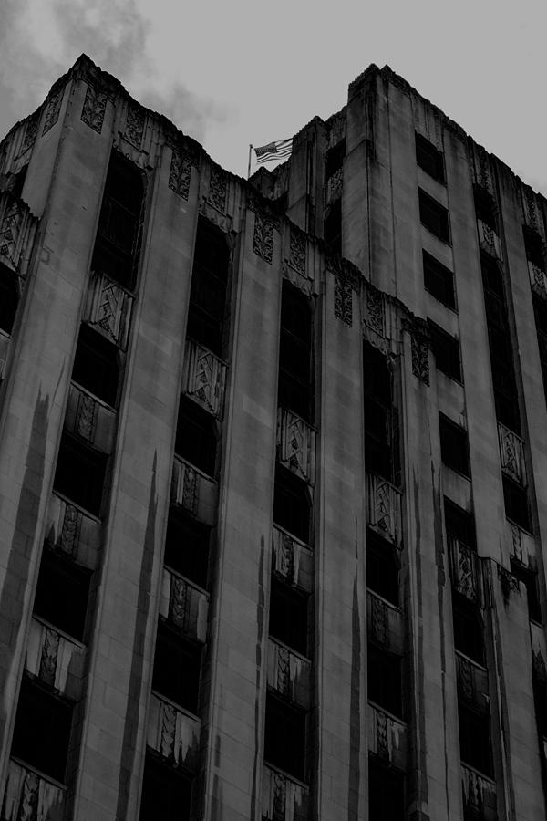 A Building In Tacoma Bw Photograph
