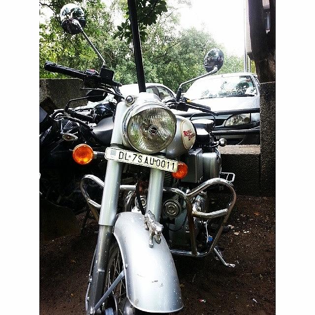 Parking Photograph - A #bullet #motorcycle Uses A #fake by Ankit Agrawal
