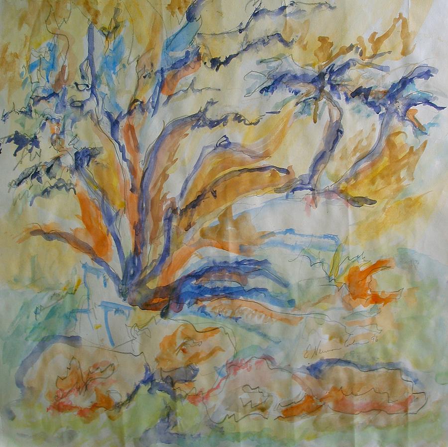 Nature Painting - A Burning Bush by Esther Newman-Cohen