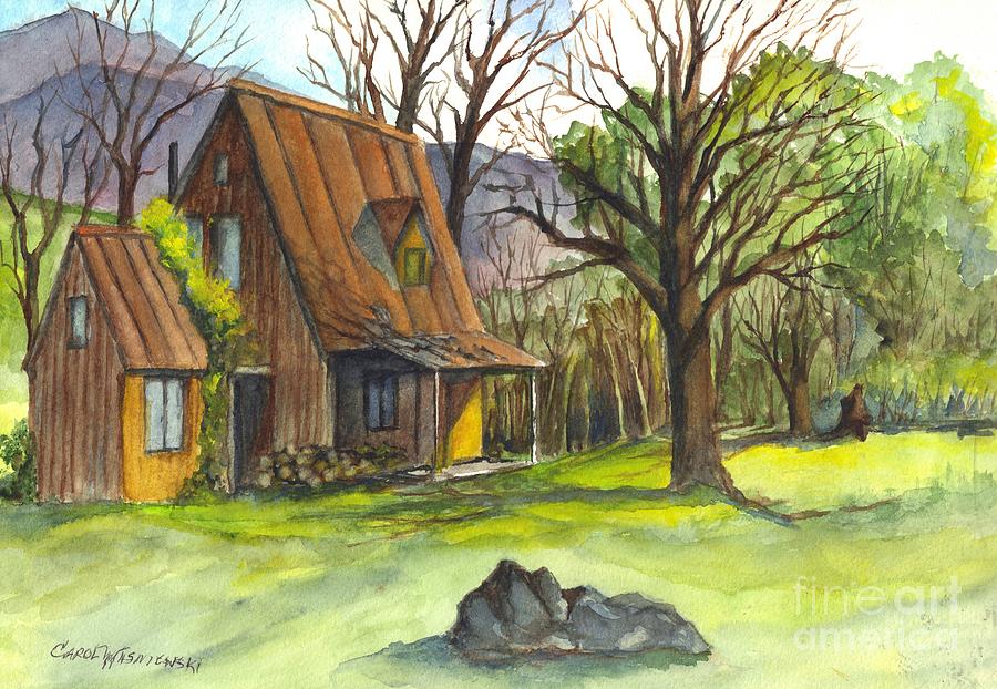 A Cabin In The Country Painting by Carol Wisniewski