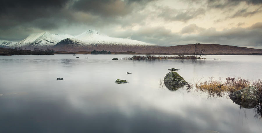 A Calm Scottish Loch With Snow Capped Photograph by Scott Robertson