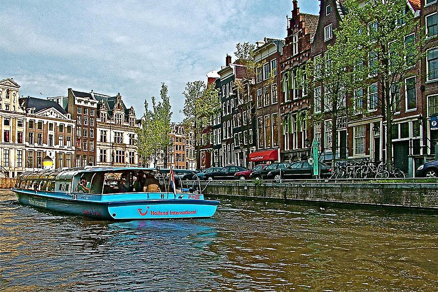 A Canal Boat for Canal Cruise in Amsterdam-Netherlands Photograph by Ruth Hager